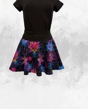 Dámská mini kolová úpletová sukně, květy medůzy, vel S,M